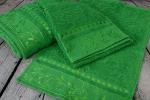 Комплект махровых полотенец, 3 штуки (30*60, 50*90, 70*130 см), жаккард							 (Зеленый)