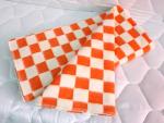 Одеяло байковое Клетка оранжевая
