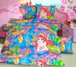 Комплект постельного белья 1,5-спальный, бязь "Люкс", детская расцветка (Морская сказка)