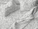 Комплект постельного белья 1,5-спальный, бязь "Комфорт" (Турецкие огурцы, белый)