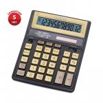 Калькулятор настольный SDC-888TIIGE, 12 разрядов, двойное питание, 158*203*31 мм, черный/золото, SDC-888TIIGE
