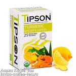 чай Tipson Turmeric органическая куркума и имбирь с лимоном, 25 пакетов