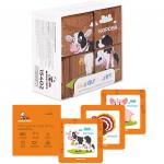 Арт.15402 Набор кубиков обучающий "Домашние животные" (4 кубика, 3 двусторонние карточки, развив. пособие)