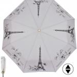 Зонт женский ТриСлона-L 3897B,  R=58см,  суперавт;  8спиц,  3слож,   набивной"Ко Эпонж",  тефлон,  серый  (Франция)  229323