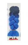 Цветная коса канекалон Необыкновенная 100г, 55 см, чёрный/синий