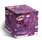 Коробка квадратная "Снеговик" (новогодняя)
