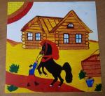 004-4276 Пиксельная аппликация "Черный конь"