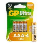 GP Ultra Батарейки 4шт, тип ААA, 24AU-2CR4, BL