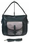 Женская сумка хобо из гладкой экокожи, цвет зеленый