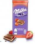 Шоколад Milka клубника со сливками 90 г