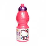Бутылка пластиковая (спортивная, фигурная, 400 мл). Hello Kitty Сердечки