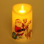 Сувенир с подсветкой Свеча с Дедом Морозом 7, 5*12, 5 см (пламя колышется)