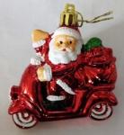 Ёлочная игрушка Дед Мороз в машине (2 шт) 7, 1*2, 7*7, 8 см, шампань
