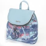 Рюкзак жен иск/кожа+текстиль ADEL-113/ММ,  1отдел,  голубой  SALE 232891
