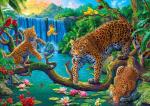Алмазная мозаика Семья леопардов, 40х50 см, 28 цв., частич. заполнение, с подр.