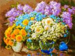 "Весенние цветы" живопись на холсте 30*40см