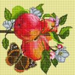 "Яблоки на ветке" Мозаика на подрамнике 30х30
