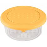 "Asti" Контейнер для продуктов пластмассовый 0,5 л, д 13 см, h  5,3 см, круглый, бледно-желтый, подходит для СВЧ (Россия)