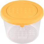 "Asti" Контейнер для продуктов пластмассовый 0,8 л, д 13 см, h  9,2 см, круглый, бледно-желтый, подходит для СВЧ (Россия)