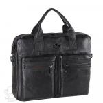 Портфель мужской кожаный 0087 black ZZNick