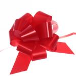 Бант для оформления подарка "Блеск" 3 см, d-11 см, Красный