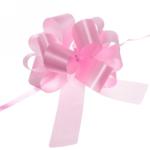 Бант для оформления подарка "Блеск" 3 см, d-11 см, Розовый