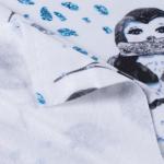 Ткань на отрез микрофлис Пингвины 16171