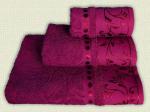 Комплект махровых полотенец, 3 штуки (30*60, 50*90, 70*130 см), жаккард							 (Пурпурный)
