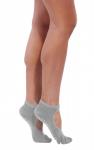 SF 0348 Носки противоскользящие для занятий йогой, серый (ToeSox Womens Grip Full Toe Bella Socks)