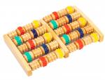 KZ 0484 Массажер деревянный с резиновыми роликами (wooden foot massager)