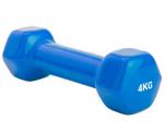 SF 0166 Гантель обрезиненная 4 кг, синяя rubber covered barbell 4 kg BLUE