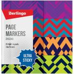 Флажки-закладки Berlingo Ultra Sticky Zigzag, 18*70 мм, бумажные, в книжке, с дизайном, 25 л*4 бл.,LSz_41132