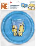 265122 Набор пластиковой посуды из 3-х предметов (тарелка, миска, стакан). Миньоны Правила 89910