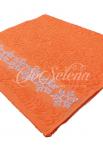 полотенце махровое снежинка оранжевая