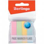 Флажки-закладки Berlingo 12*50 мм, 100 л*4 пастельных цвета, европодвес,LSz_50125