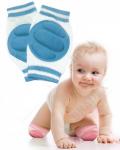 DE 0135 Наколенники детские для ползания, голубые (baby thicken sponge crawl knee pads, blue) Bradex