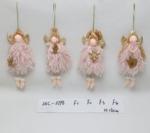 Украшение новогоднее подвесное "Девочка - Ангел" 16 см, розовый