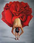 Балерина с платьем в виде большой красной розы