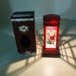 Декоративный LED светильник "Телефонная будка" с Дед Морозом 12 см