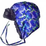 Зимняя детская шапка-ушанка, FURRY 604 Синий