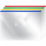 Папка-конверт на молнии OfficeSpace, А4, 120 мкм, прозрачная, ZB4_1778