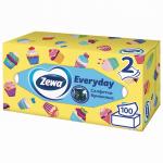 Салфетки косметические 2-х слойные 100шт, ZEWA Everyday, в картонном боксе, 24516, 6286, ш/к 43464