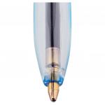 Ручка шариковая масляная СТАММ Офис, СИНЯЯ, корпус тонированный синий, узел 1мм, линия 0,7мм, ОФ999