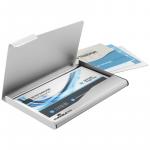 Визитница карманная Durable Business card box на 20 визиток, 60*94 мм, металл., серебро, 2415-23