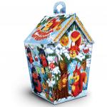 Подарок новогодний КОРМУШКА "Снегири", 1000г, НАБОР конфет, картонная упаковка, ш/к 42683