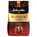 Кофе в зернах AMBASSADOR "Platinum", 100% арабика, 1 кг, вакуумная упаковка, ш/к 27105