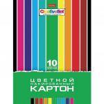 Картон цветной А4 ЛАКИРОВАННЫЙ, 10л. 10цв., в папке, HATBER, 205х295мм, Creative Set, 10Кц4л_05930