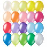 Воздушные шары, 100шт., М12/30см,, металлик, 20 цветов ассорти, MS_31622