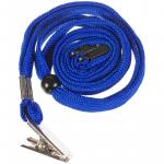 Шнурок для бейджей OfficeSpace, разъемные, 45 см, с металл клипсой, синий, 284669