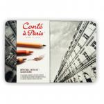 Набор карандашей для набросков Conte a Paris Studio, пастель оттенки, 12 шт, металл. коробка, 2186